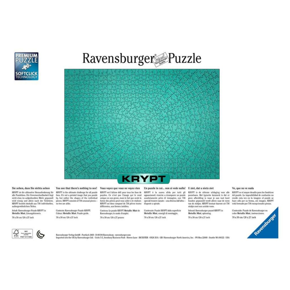 Ravensburger - Puzzle Krypt Metaliczne 736 elem. 17151