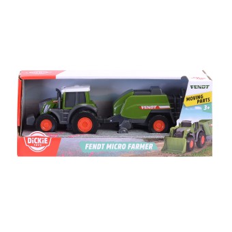 Dickie Farm - Pojazd rolniczy Traktor + spychacz z przyczepą 3732002 B