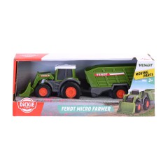 Dickie Farm - Pojazd rolniczy Traktor z koparką + przyczepa na siano 3732002 C