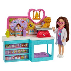 Barbie Chelsea - Zestaw Weterynarz + lalka Chelsea + akcesoria HGT12