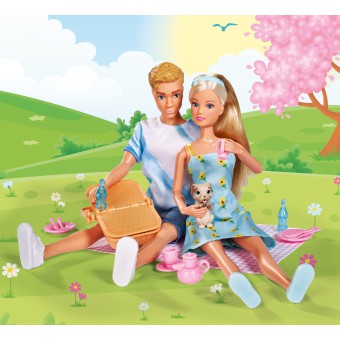Simba Steffi LOVE - Lalka Steffi i Kevin na pikniku + 16 akcesoriów 5733584