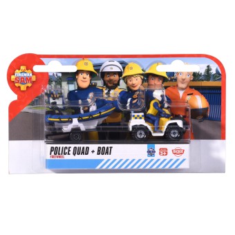 Jada - Strażak Sam Policyjny quad z przyczepą + ponton + figurka Malcolma 3092007