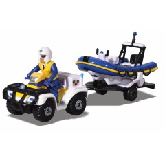 Jada - Strażak Sam Policyjny quad z przyczepą + ponton + figurka Malcolma 3092007