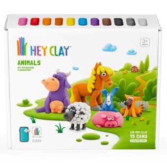 Hey Clay - Masa plastyczna Zwierzęta + akcesoria HCL15012PCS