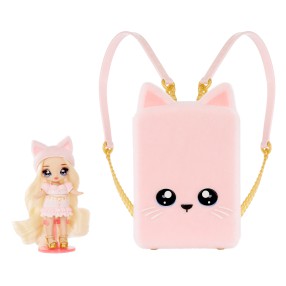 Na! Na! Na! Surprise - Różowy plecak Parisian Kitty + lalka Mini Fashion 590392
