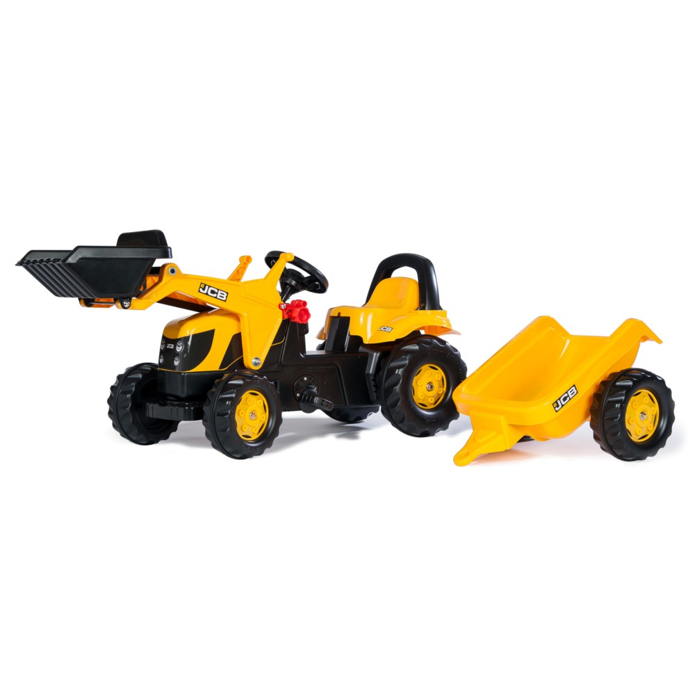 Rolly Toys - Traktor Rolly Kid JCB z łyżką i przyczepą 023837