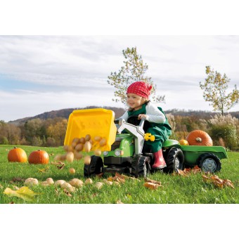 Rolly Toys - Traktor KID z łyżką i przyczepą Zielony 023134