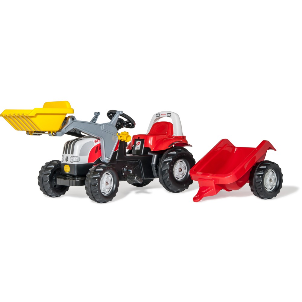 Rolly Toys - Traktor Rolly Kid STEYR 6165 CVT z łyżką i przyczepą 023936