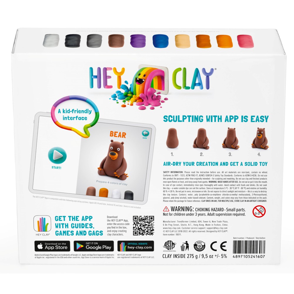 Hey Clay - Masa plastyczna Zwierzęta leśne HCL18011