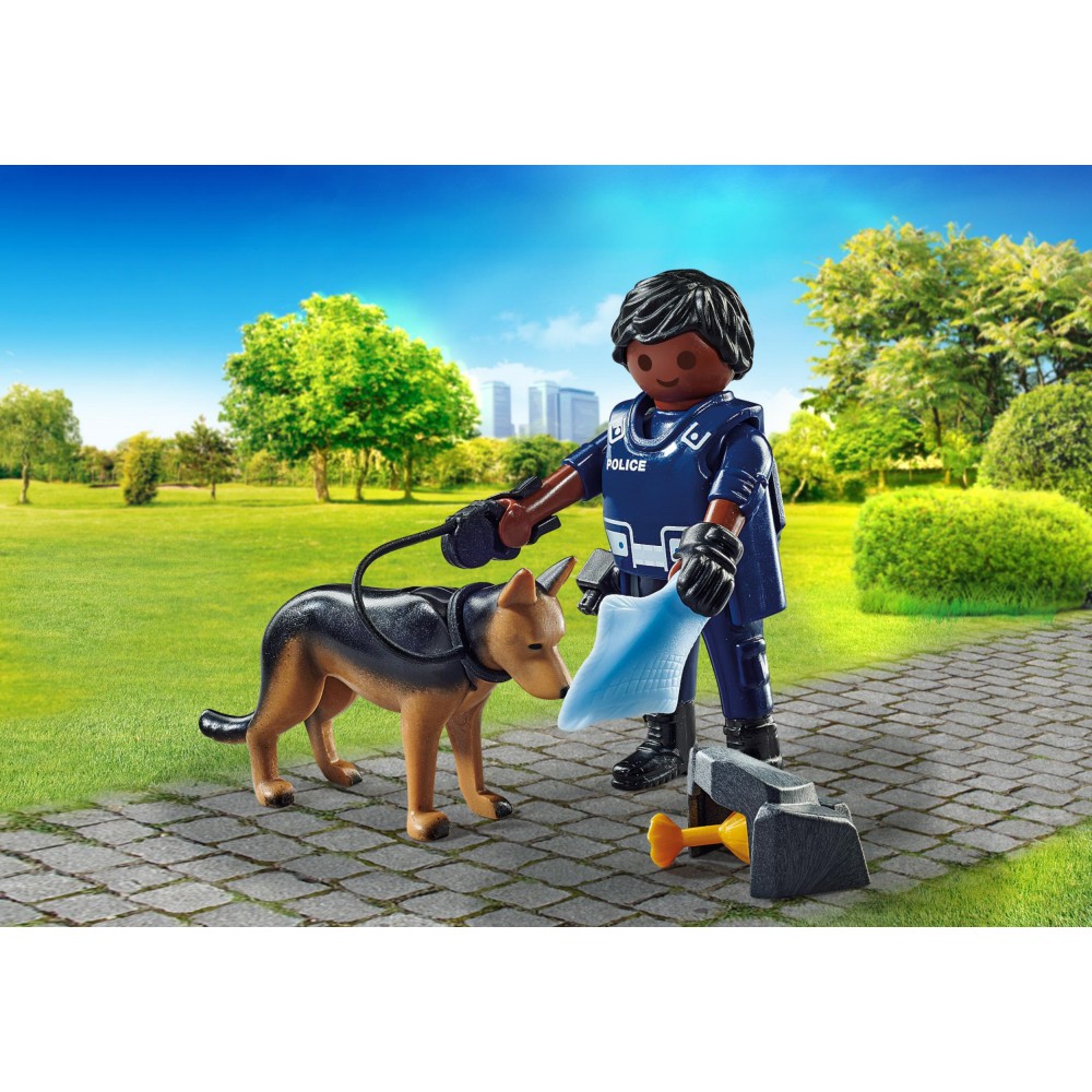 Playmobil - Policjant z psem tropiącym 71162