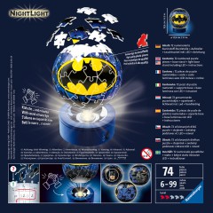 Ravensburger - Puzzle 3D Świecąca Kula: Batman 72 elem. 110803