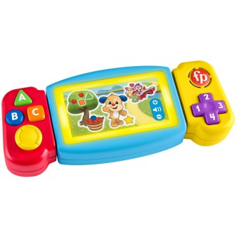 Fisher-Price Ucz się i Śmiej - Konsola ABC Małego Gracza Interaktywna zabawka ze światłem i dźwiękiem HNN39