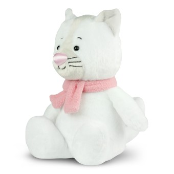 Kolorowe Noski - Biały kotek z różowym noskiem Maskotka pluszowa DKL0064