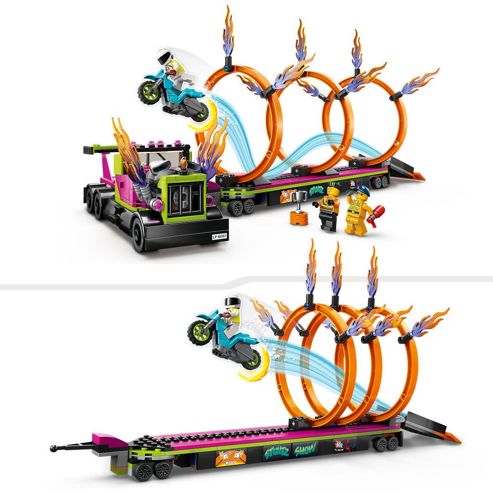 LEGO City Stuntz - Wyzwanie kaskaderskie - ciężarówka i ogniste obręcze 60357