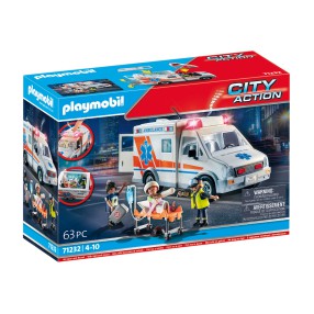 Playmobil - City Action Ambulans Karetka pogotowia ze światłem i dźwiękiem 71232