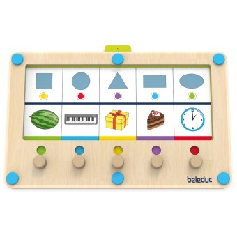 Beleduc - Gra edukacyjna LogiTurn Analogowy drewniany tablet + 25 kart zadań 21021