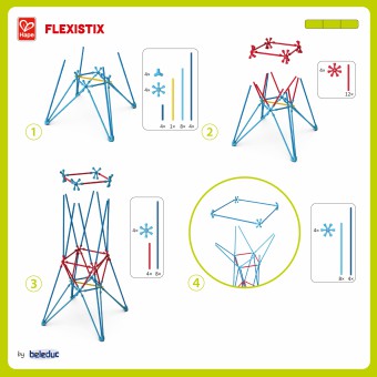 Beleduc - Patyczki Słomki konstrukcyjne Flexistix XXL 520 szt. 24200X