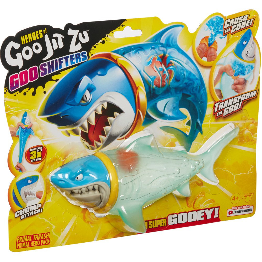 Goo Jit Zu Goo Shifters - Rozciągliwa figurka rekina Primal Thrash Crush the core GOJ41405