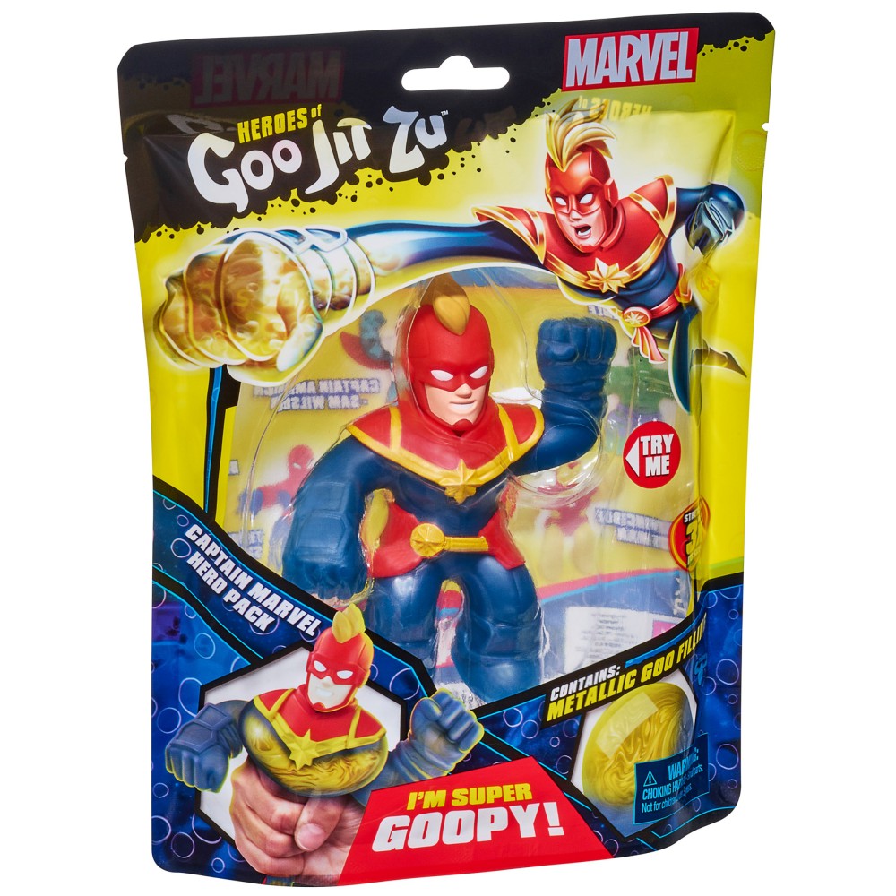 Goo Jit Zu Marvel - Rozciągliwa figurka Kapitan Marvel Hero Pack GOJ41487