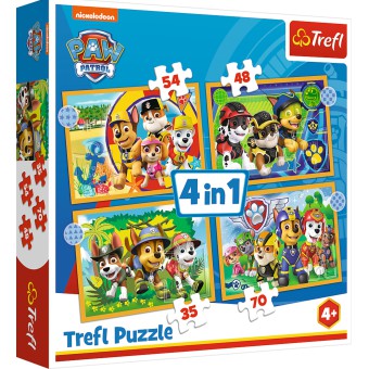 Trefl - Puzzle Wakacyjny Psi Patrol 4w1 207 elem. 34395