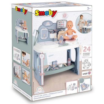 Smoby Baby Care - Centrum opieki z elektronicznym tabletem + 24 akcesoria 240305