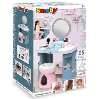 Smoby My Beauty - Toaletka z lustrem dla dziewczynki + 15 akcesoriów 320249