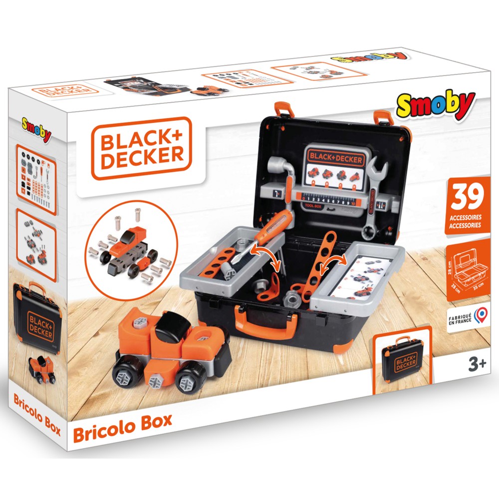 Smoby - Black & Decker Walizka z narzędziami + 39 akcesoriów 360904