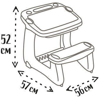 Smoby - Stolik z tablicą do rysowania Biurko z ławką + 12 akcesoriów 420224