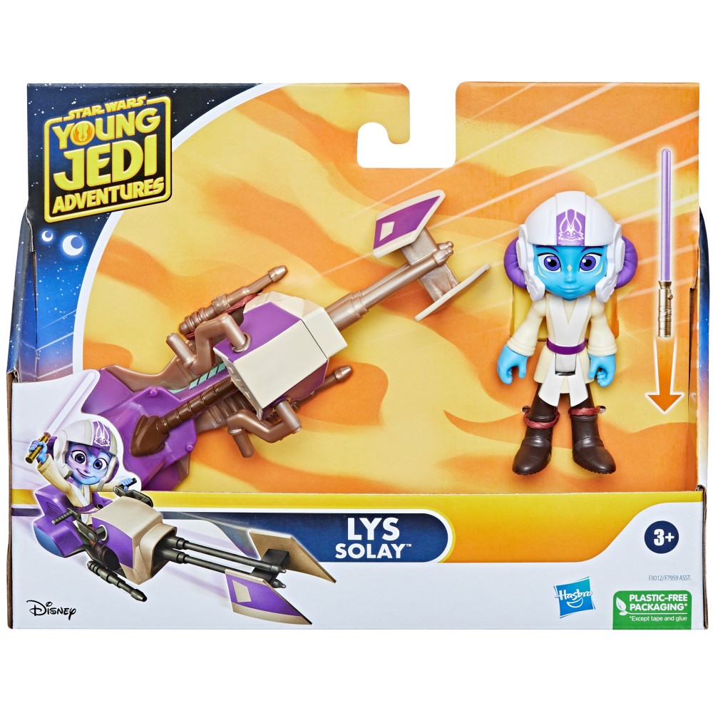 Hasbro Star Wars - Figurka akcji Lys Solay + śmigacz Przygody młodych Jedi F8012