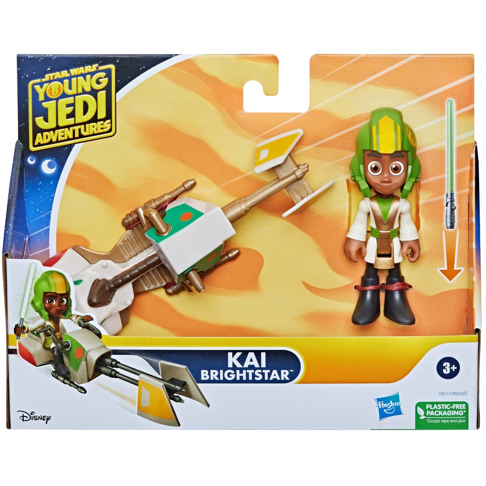 Hasbro Star Wars - Figurka akcji Kai Brightstar + śmigacz Przygody młodych Jedi F8011