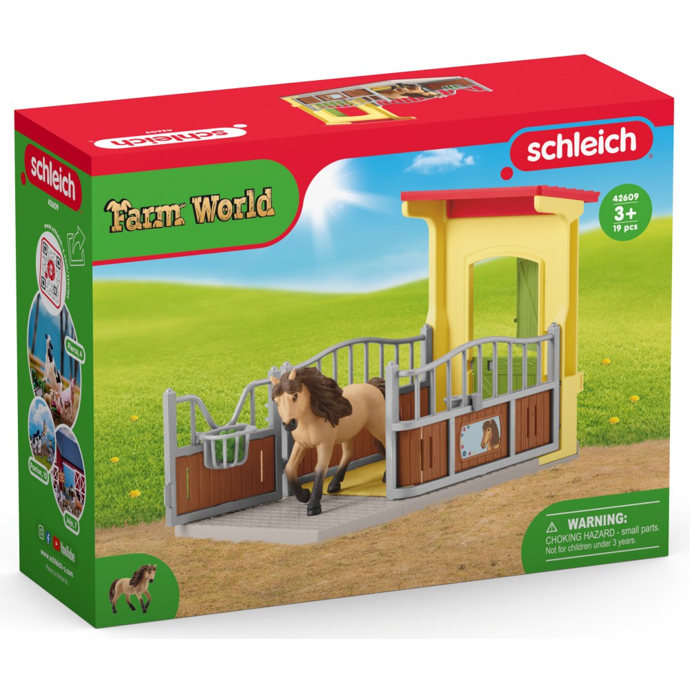 Schleich Farm World - Boks stajenny dla konia + kucyk islandzki 42609