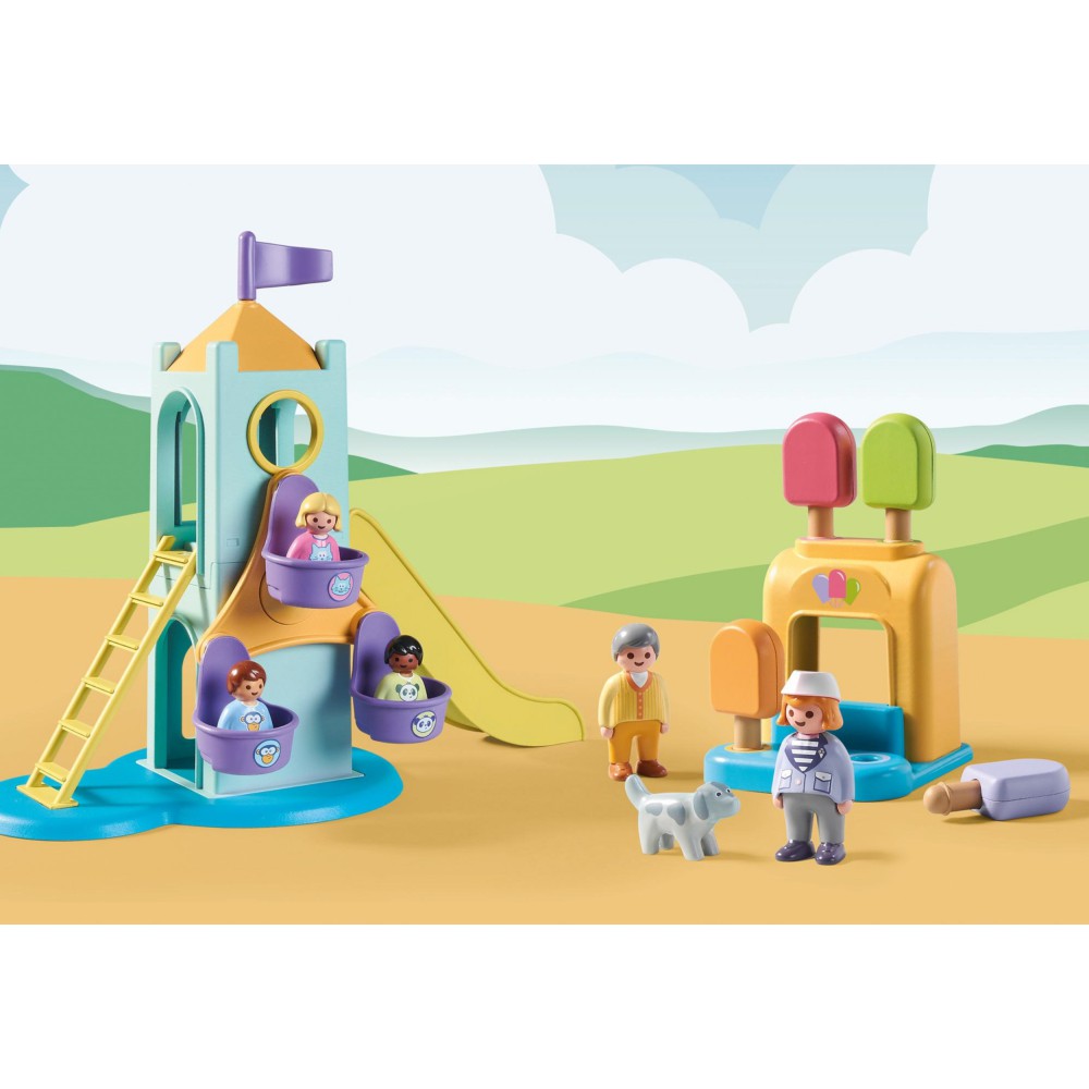 Playmobil - 1.2.3 Wieża przygód i budka z lodami 71326
