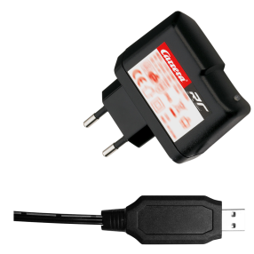 Carrera RC - Zestaw szybkiego ładowania Ładowarka GS + kabel USB do akku LifePo4 600070