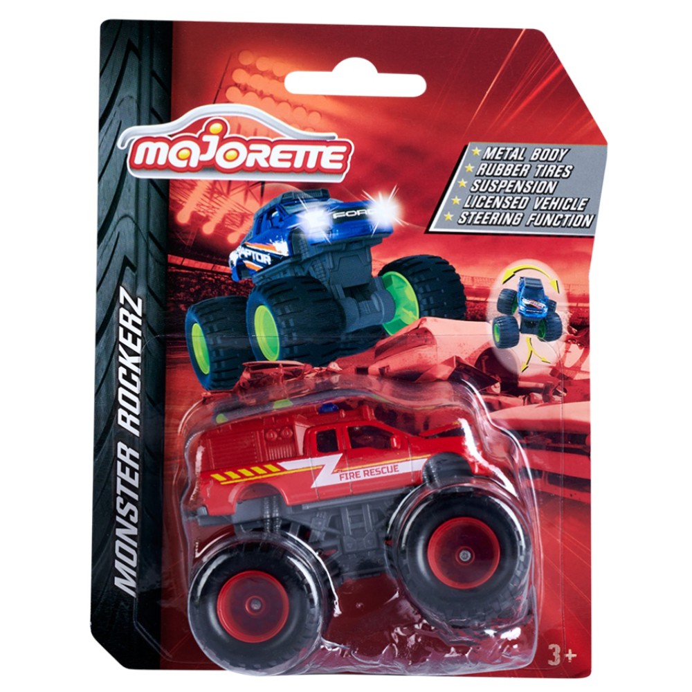 Majorette - Samochodzik Monster Rockerz 4x4 Straż Pożarna 2057255