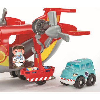 Ecoiffier Abrick - Straż Pożarna Samolot ratunkowy + 3 auta + 4 figurki 2996