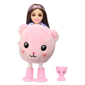 Barbie Cutie Reveal - Lalka Chelsea Różowy miś + zwierzątko HKR19