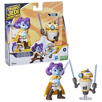 Hasbro Star Wars - Figurki akcji 2-Pak Pop-Up Lightsaber Duel Lys Solay i Training Droid Przygody młodych Jedi F8008
