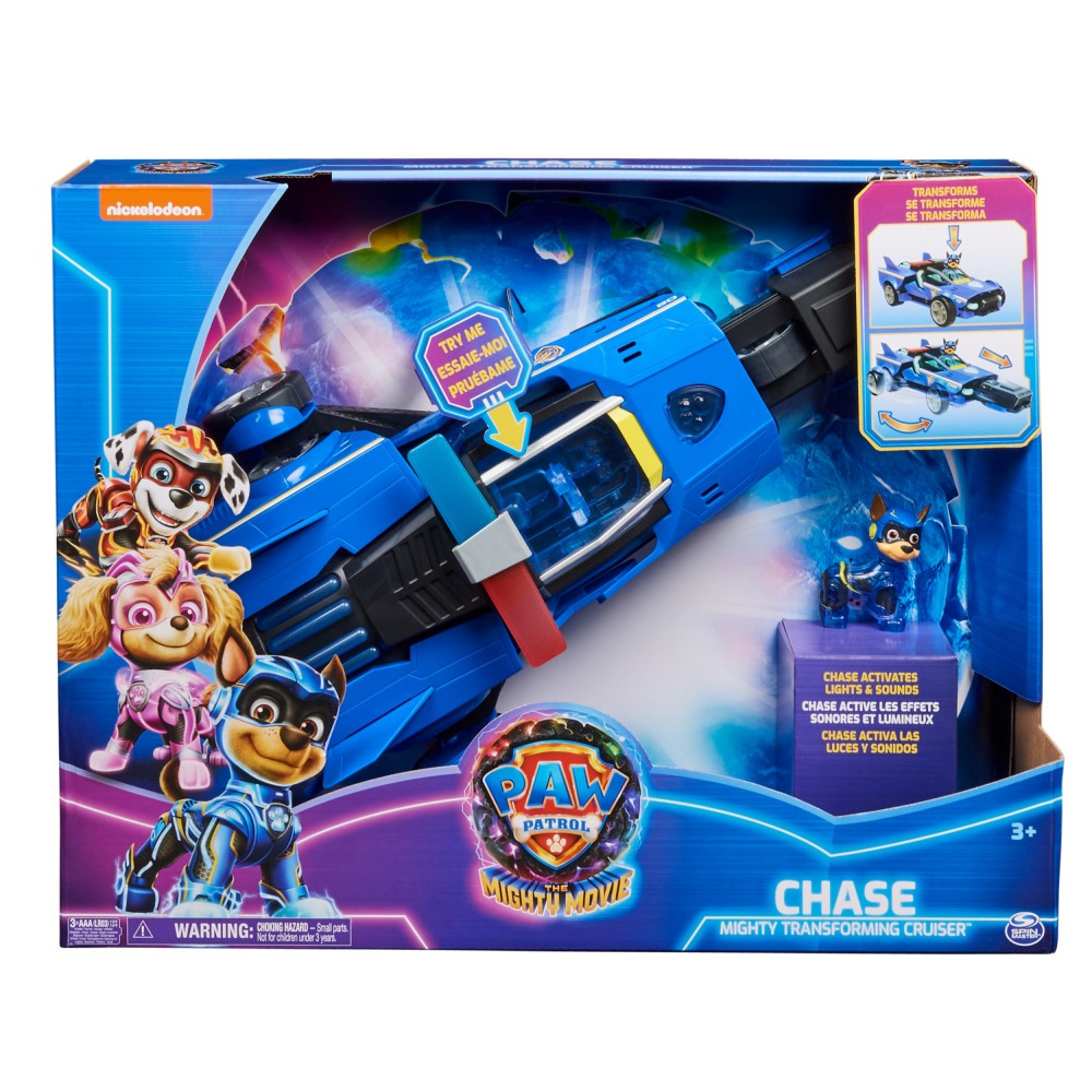 Psi Patrol - Transformujący pojazd policyjny ze światłem i dźwiękiem + figurka Chase 20142980