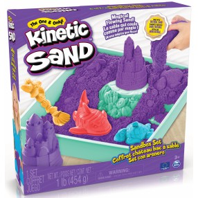 Kinetic Sand - Piasek kinetyczny Piaskownica z fioletowym piaskiem 454 g 20143456