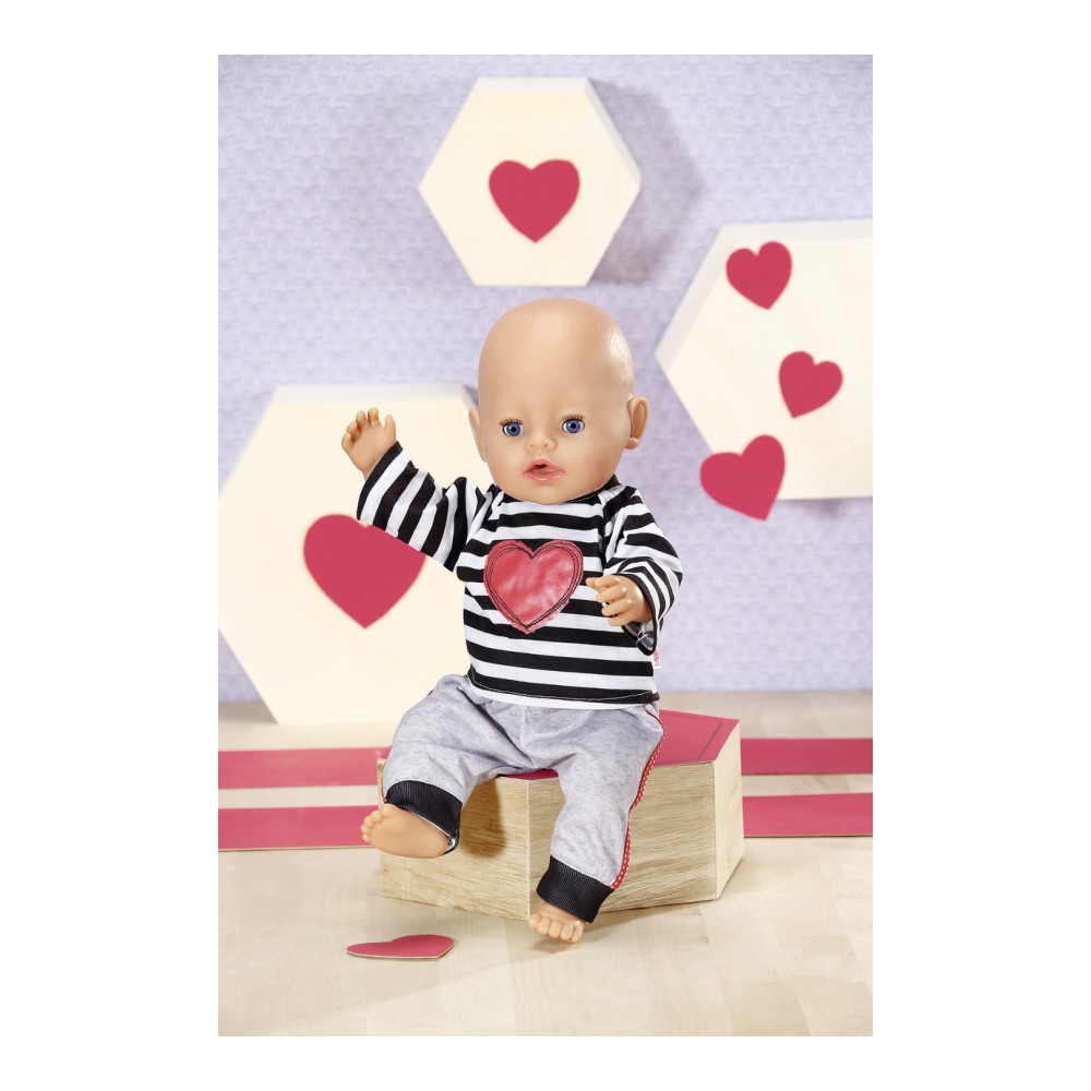 BABY born Dolly Moda - Strój sportowy w paski Dla lalki 43 cm 871249