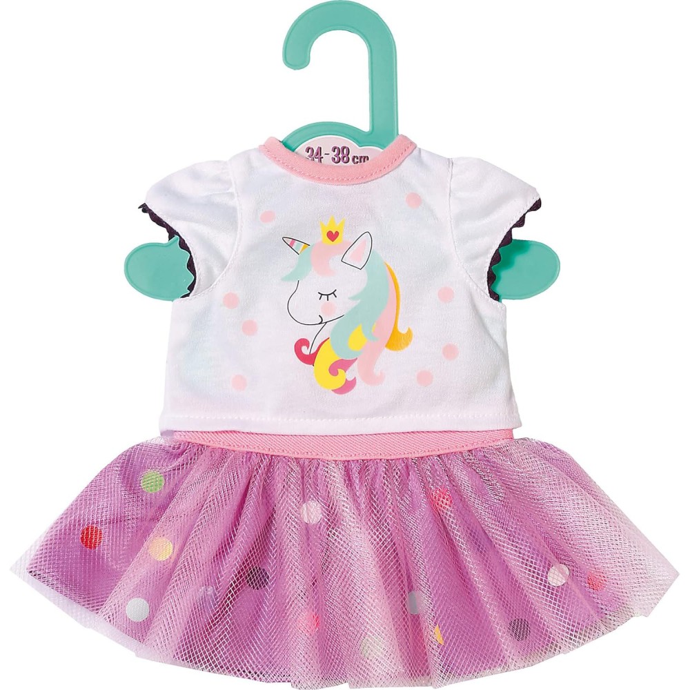 BABY born Dolly Moda - Koszulka z jednorożcem i spódniczka Dla lalki 36 cm 870563