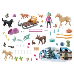 Playmobil - Kalendarz adwentowy 2023 Konie Świąteczny kulig 71345