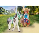 Playmobil - Horses of Waterfall Ellie i klacz Sawdust ćwiczące western riding 71358