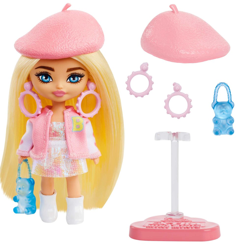 Barbie Extra - Laleczka Mini Minis w różowej bejsbolówce HLN48