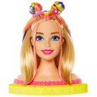 Barbie - Głowa do stylizacji Neonowa tęcza Blond włosy HMD78