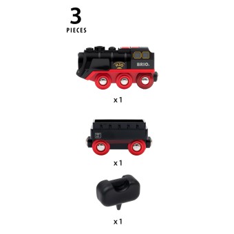Brio - Trains & Vehicles Kolejka z parą na baterie 33884