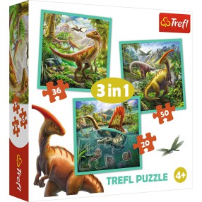 Trefl - Puzzle Niezwykły świat dinozaurów 3w1 106 elem. 34837