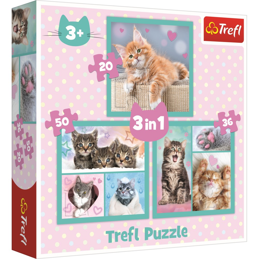 Trefl - Puzzle Słodkie zwierzaki 3w1 106 elem. 34862