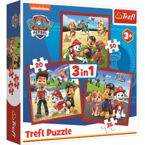 Trefl - Puzzle Wesołe pieski Paw Patrol 3w1 106 elem. 34867