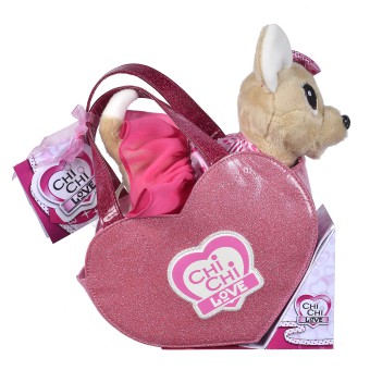 Simba Chi Chi Love - Maskotka piesek Chihuahua + torba w kształcie serca 5890055